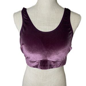 Torrid Lightly Lined Velour Velvet Scoop Bralette Blackberry Size 0/L/12 $39.50